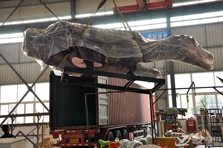 大型仿真恐龙怎么装进货柜