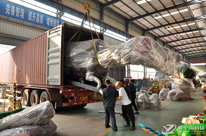 大型仿真恐龙怎么装进货柜