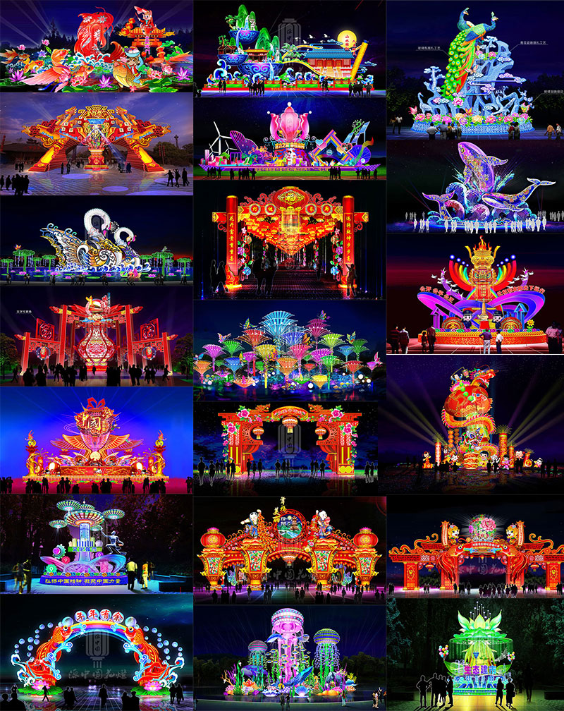 灯组花灯彩灯设计图图库