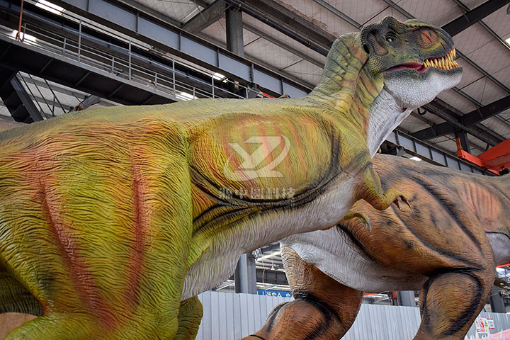 游乐互动恐龙展览模型在主题公园中会有令人惊叹的效果