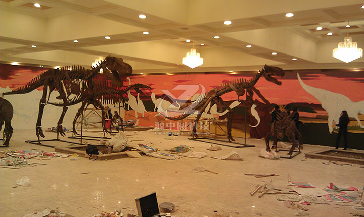 玻璃钢恐龙骨架化石展品