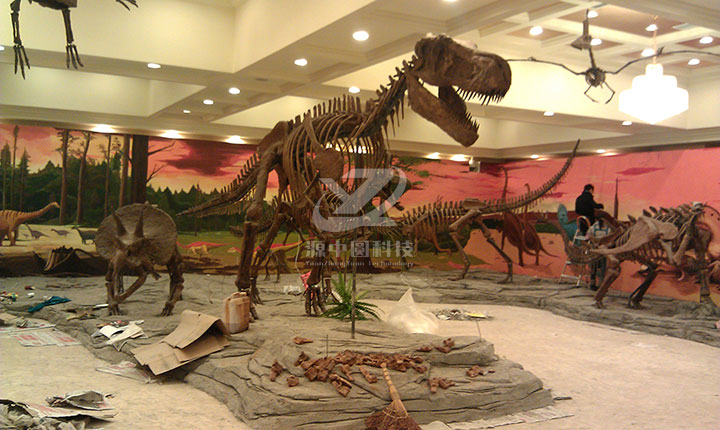 玻璃钢恐龙骨架化石雕塑