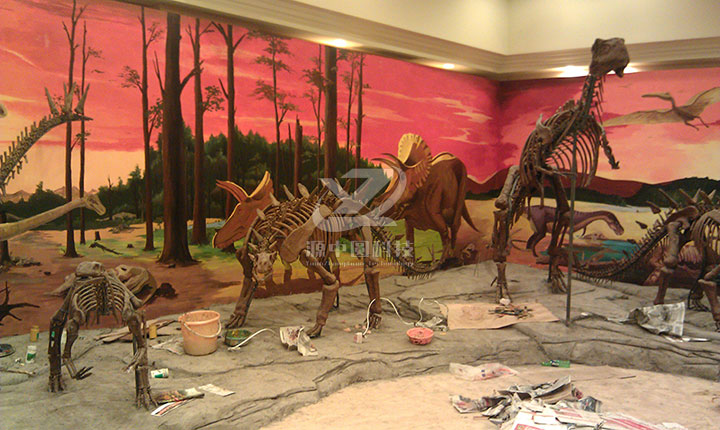 玻璃钢恐龙骨架展示