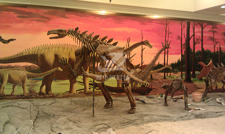 玻璃钢恐龙化石美术陈列