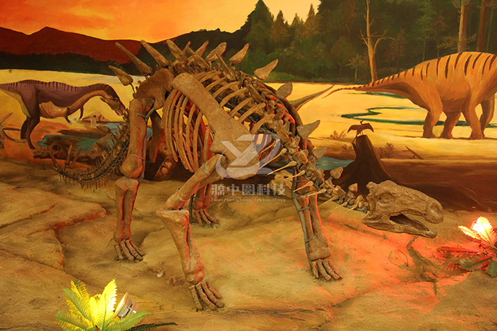 创意展示：恐龙化石骨架展览模型的景观设计