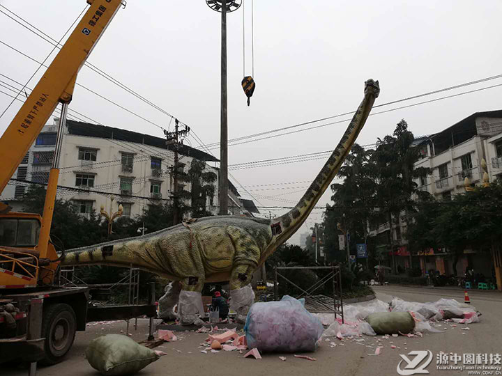 合川马门溪龙雕塑安装