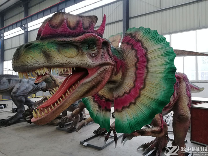 仿真双冠龙 仿真恐龙机模 恐龙机模制作工厂 工厂定制游戏角色机模